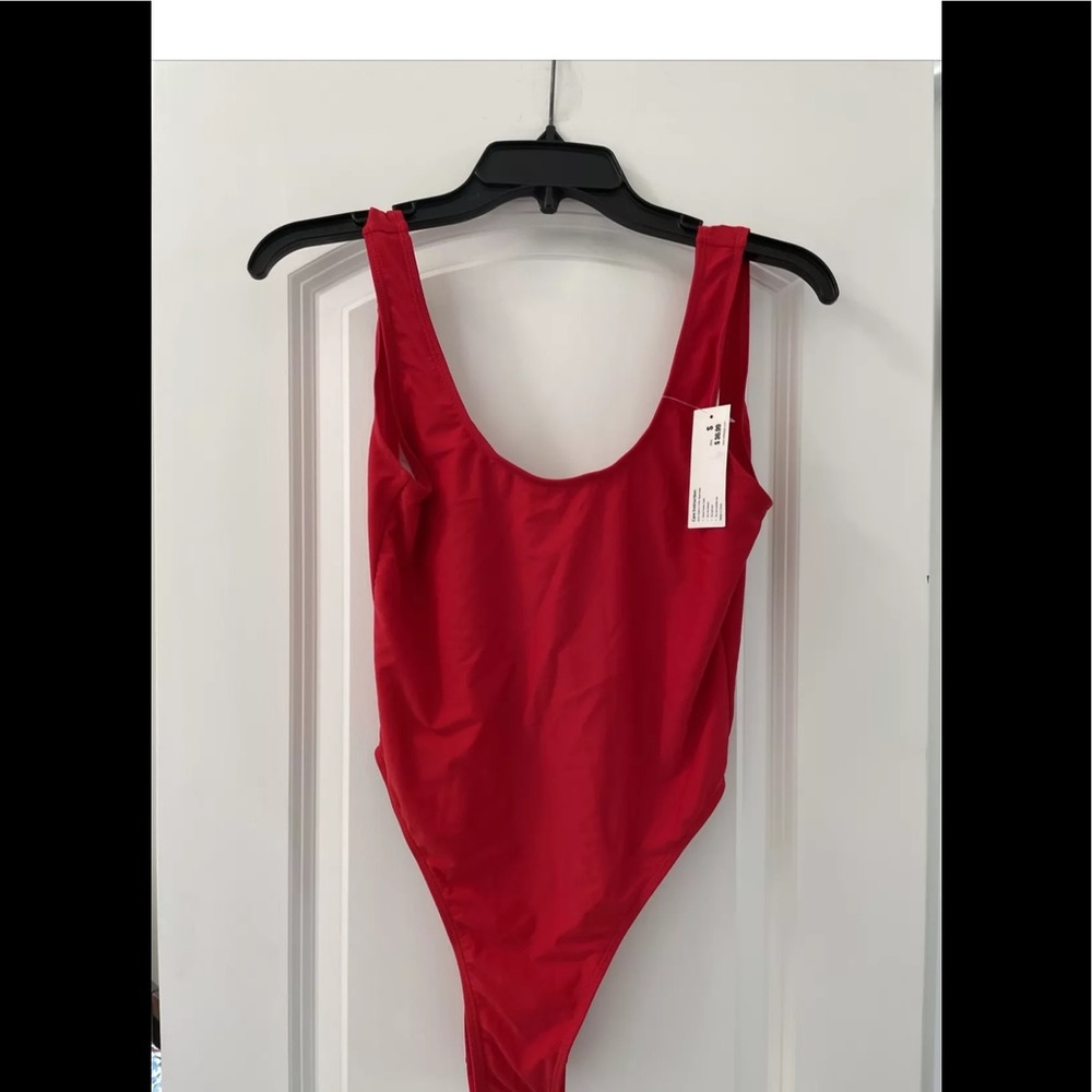 W.T.I. Design One Piece Red Bathing Suit Small